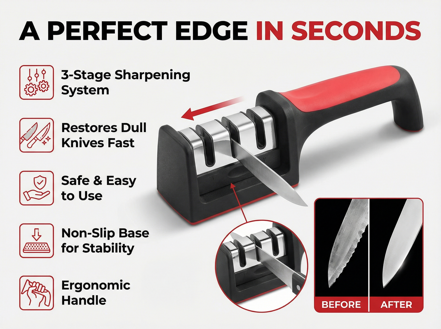 Multifunctional Knife Sharpener - 4-in-1 Tool